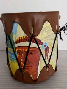 Vintage Native American Child's Tom-Tom, Drum, Indian Chief  No Stick - Picture 1 of 6