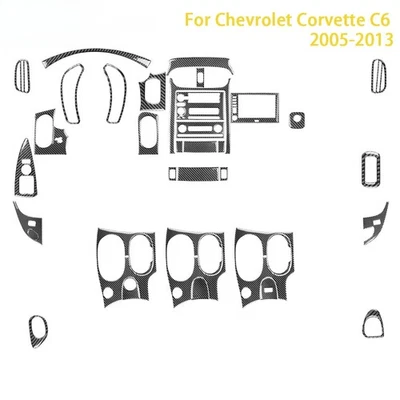 Pegatina de moldura interior de engranaje de fibra de carbono para Chevrolet Corvette C6 2005-2013  Foto 1 de 4