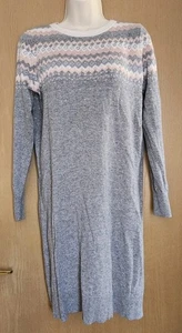 Monsoon Grey Long Sleeve Stretch Soft Knit Knee-length Dress Size M - Picture 1 of 5