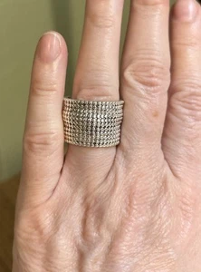 Karine Sultan Wellenring. Neu & selten leicht verstellbar. Sterling Silber Teller - Bild 1 von 5