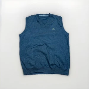 Vintage Lacoste Weste Pullover Sweater Sport Golf Grau Gr L Herren Retro NEU - Bild 1 von 8