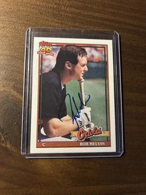 1991 Topps Bob Melvin Autographed Signed Card #249 Baltimore Orioles Baseball - Image 1 of 2