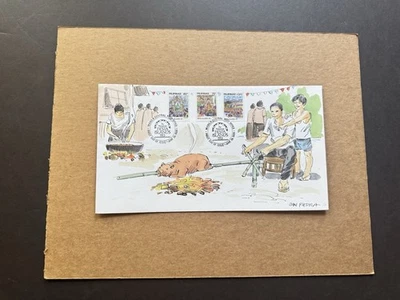 Philippines 1989 FDC (17) +Fiesta Island #1986-87-90 +Hand-Paint Cachet A +1/9 - Image 1 of 2