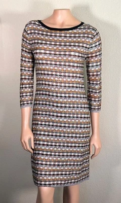 Missoni Geometric Striped Knit Midi Dress Size IT 44 / US 8 Multicolor - Image 1 of 4