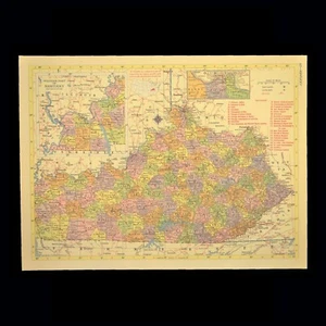 1950s KENTUCKY Railroad Map Louisville and Nashville RR Original Topographic - Picture 1 of 6
