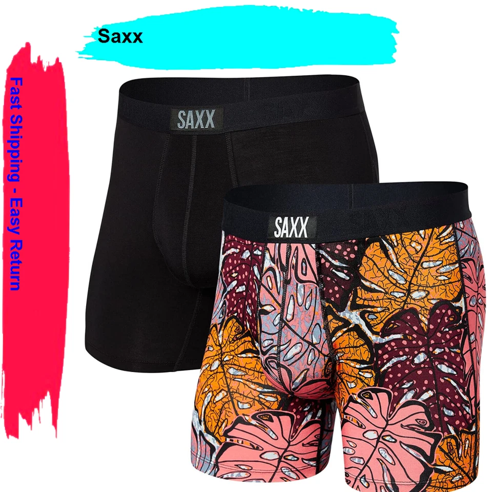Saxx Men's Underwear Vibe Super Soft Boxer Briefs with Built-in Pouch Support S