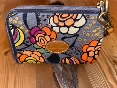 Lona revestida com zíper e estampa floral multicolorida laranja e pulseira FOSSIL - Imagem 1 de 4