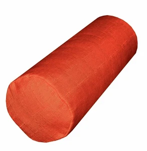 Qh19g Bright Orange Linen Cotton Blend Bolster Yoga Case Neck Roll Custom Size - Picture 1 of 7