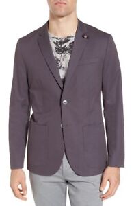 NWT Ted Baker Men's Cliford Piece-Dyed Cotton Blazer Light Gray 40R $495 C858