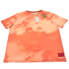 Paul Smith Fabrycznie nowy z metką T-shirt z okrągłym dekoltem Rozmiar L w odcieniu pomarańczowej bawełny Tiedye