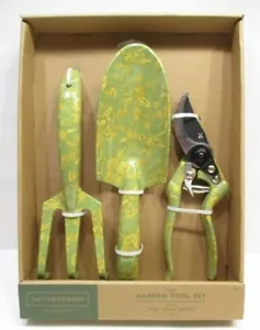 Smith & Hawken Aluminium Schneider Grower & Kelle Gartenarbeit Set grün Blumenmuster 3p - Bild 1 von 5