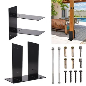 1/2/4Pcs 6x6 Concrete Deck Post Anchor Base Strong Metal Post Bracket Post Base - Picture 1 of 12