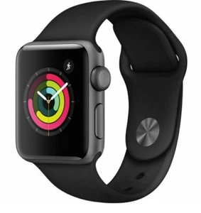 Apple Watch Series 3 38 mm Gray Case Black Aluminium Smartwatch Very Good - Zdjęcie 1 z 1