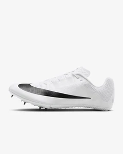 Men’s White Black Metallic Silver Nike Zoom Rival Sprint Shoes w/Spikes+Tool+Bag - Picture 1 of 11