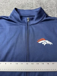 Denver Broncos Jacket Team Apparel Large Full Zip Broncos Dry Fit Navy Logo - Picture 1 of 5