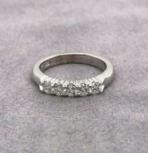 Ladies 18ct White Gold RBC Diamond Ring TDW 0.50ct Size J 1/2 Preloved VAL $3500 - Picture 1 of 13