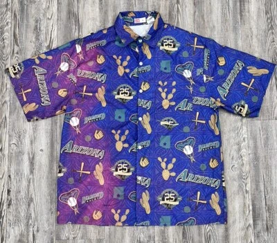 Camisa Hawaiana Arizona Diamondbacks Para Hombres L Púrpura 25th MLB Manga Corta Adulto A1 Foto 1 de 4
