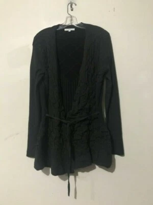 Cárdigan Suéter Cinturón Lana Gris Mystree Talla M Mujeres Elegante Estilo Volantes #6922 Foto 1 de 4