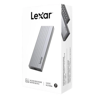 Lexar E6 M.2 NVMe SSD 2280/2260/2242/2230 Enclosure USB3.2 Gen2 Type-C to Type - Image 1 of 4