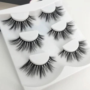 Largo Negro Grueso 100% Visón 3D Pestañas Postizas Extensión Pestañas Maquillaje Suave - Imagen 1 de 7