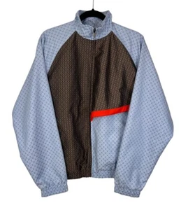 NEW Mens Daily Paper Zip Jacket Size S Blue Brown Track Jacquard Kasah Scarf - Bild 1 von 12