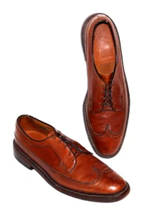 VTG Men's Florsheim Imperial Oxford Kenmoor Long Wing 5 Nail 93602 Cognac 13 AA - Picture 1 of 10