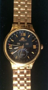 Runde vergoldete Mondphasen-Quarz Herrenarmbanduhr „ASTRON“ von SPLENDOR - Picture 1 of 9