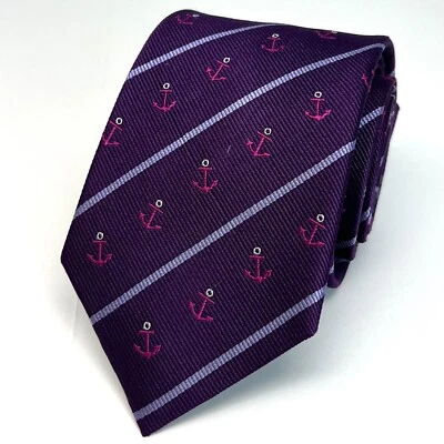 Corbata Ancla Hombre Cumpleaños Día del Padre Regalo Ancla Náutica Corbata Seda Foto 1 de 4