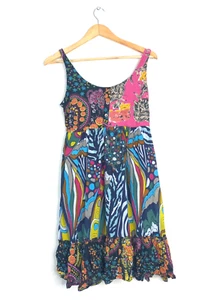 Vestido Solero Joe Browns Estampado Algodón Reino Unido 10 Boho Bohemio Hippie - Imagen 1 de 6