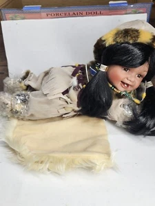 Cathay Collection Native American Indian Child Porcelain Doll #537/5000 - Picture 1 of 15