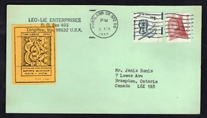 USA Portland Or 1985 Postcard to Canada. Latvian Aid for Afghans Cinderella - Picture 1 of 2