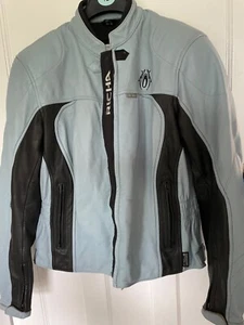 Richa Women’s Motorcycle Jacket Blue Leather Size 14 - Picture 1 of 9