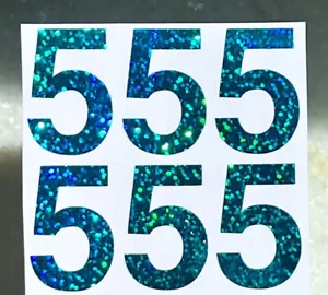 Any Single Number Holographic Sparkle Stickers - 0.5 to 5 inch - Picture 1 of 3