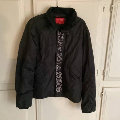 Chaqueta negra con cremallera completa Guess Los Angeles unisex grande Foto 1 de 4