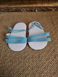 My American Girl Ruffled Hoodie Blue Sandals Shoes for Doll 2012, Retired 2014 - Picture 1 of 23
