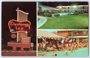 Letrero de neón de piscina postal Olentangy Inn Columbus OH OSU Hotel 64055-B Dexter EX - Imagen 1 de 2