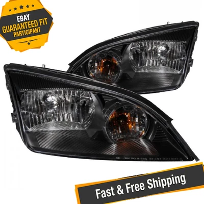 Faros de cristal negro Anzo EE. UU. 121229 para Ford Focus ZX4 2005-2007 Foto 1 de 4