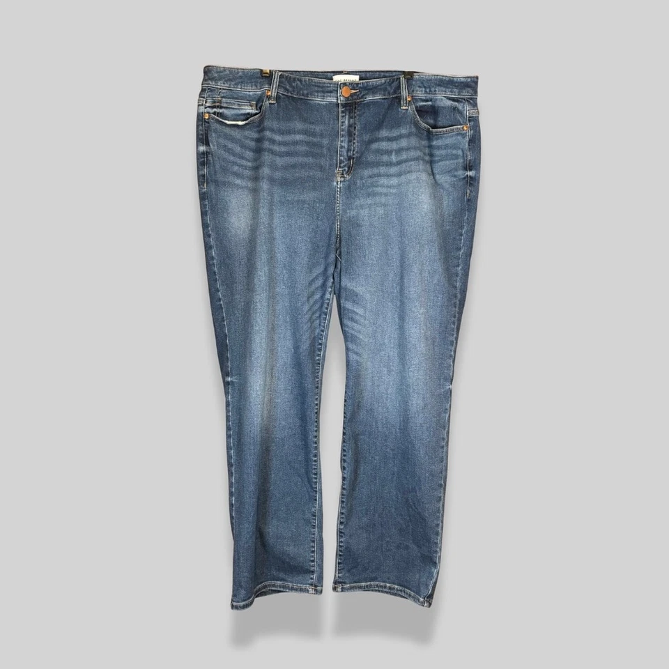 Lane Bryant Straight Jeans Flex Magic Waistband Fit Genius High Rise Blue 26/28 - Image 1 of 4