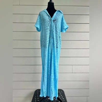 Vestido camisero de encaje de algodón de gasa Becca para mujer talla grande Foto 1 de 4