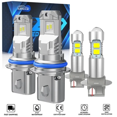 For 1991-1996 Infiniti G20 Sedan 4-Door 4x Combo LED Headlight Hi Lo + Fog Light - Image 1 of 4