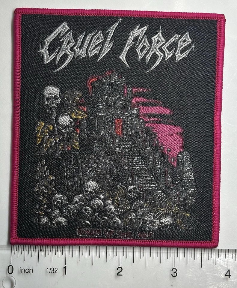 Cruel Force Dawn Of The Axe Pink Border Woven Patch - Image 1 of 1