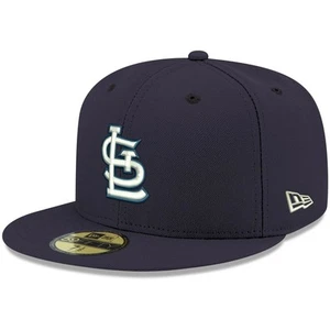 Men's New Era Navy St. Louis Cardinals White Logo 59FIFTY Fitted Hat - Picture 1 of 6