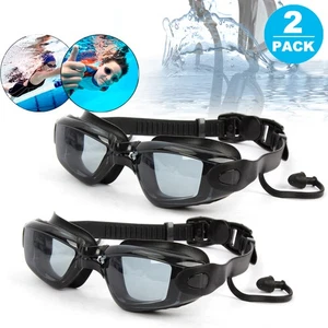 2 Stück Schwimmbrille UV geschützt Antibeschlag verstellbar klare Sicht Schwimmbrille - Bild 1 von 11