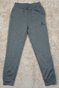 Nike Air Jordan Boys Jogger Sweatpants Medium Gray Jumpman Logo Dri-Fit - Picture 1 of 8