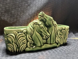 Vintage Mid Century Modern Green Horse TV Lamp Mantle Pot Retro - Picture 1 of 12