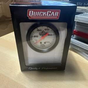 Quickcar 611-6003 Oil Pressure Gauge Silver Face 0-100 psi Mechanical Analog - Picture 1 of 3