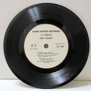 Gene Vincent LP Sampler Kama Sutra Records 7" Vinyl 33-1/3 Single - Imagen 1 de 2