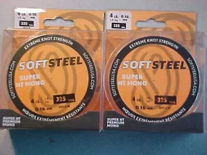 2 NUOVE BOBINE SOFT STEEL LINE 4LB 650 YARDS MONO SUPER HT PREMIUM lenza da pesca - Foto 1 di 3