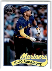 2024 Topps 1989 Béisbol 35 Aniversario Azul (Serie Uno) Julio Rodríguez - Imagen 1 de 2
