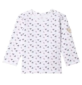 Steiff Mädchen Baby Shirt Pullover Langarm Weiß Schleifen Gr 80 - Bild 1 von 3